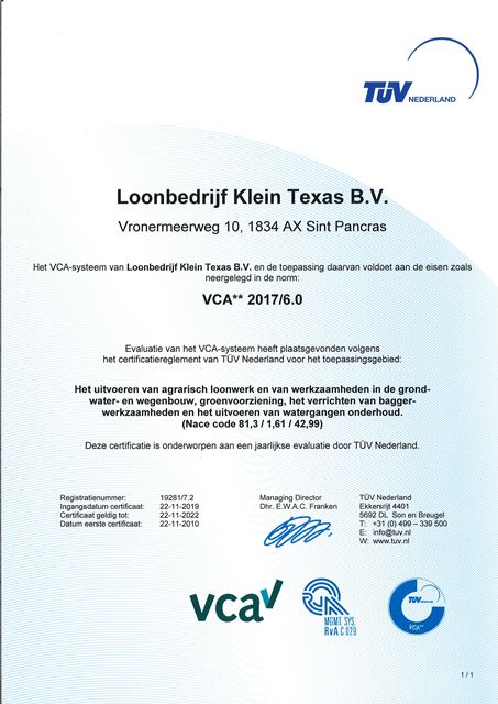 ISO certificaat 2019 kl